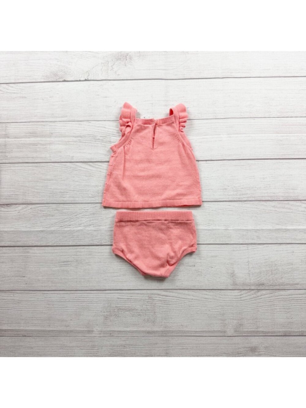 Carter's Baby Girls 2-Piece Pink Top Bloomer Set Striped Ruffle Detail 3-6 Month - Picture 3 of 3
